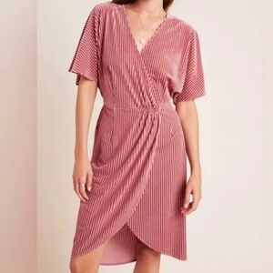 Anthropologie Sunday in Brooklyn Rose Velvet Faux Wrap Dress